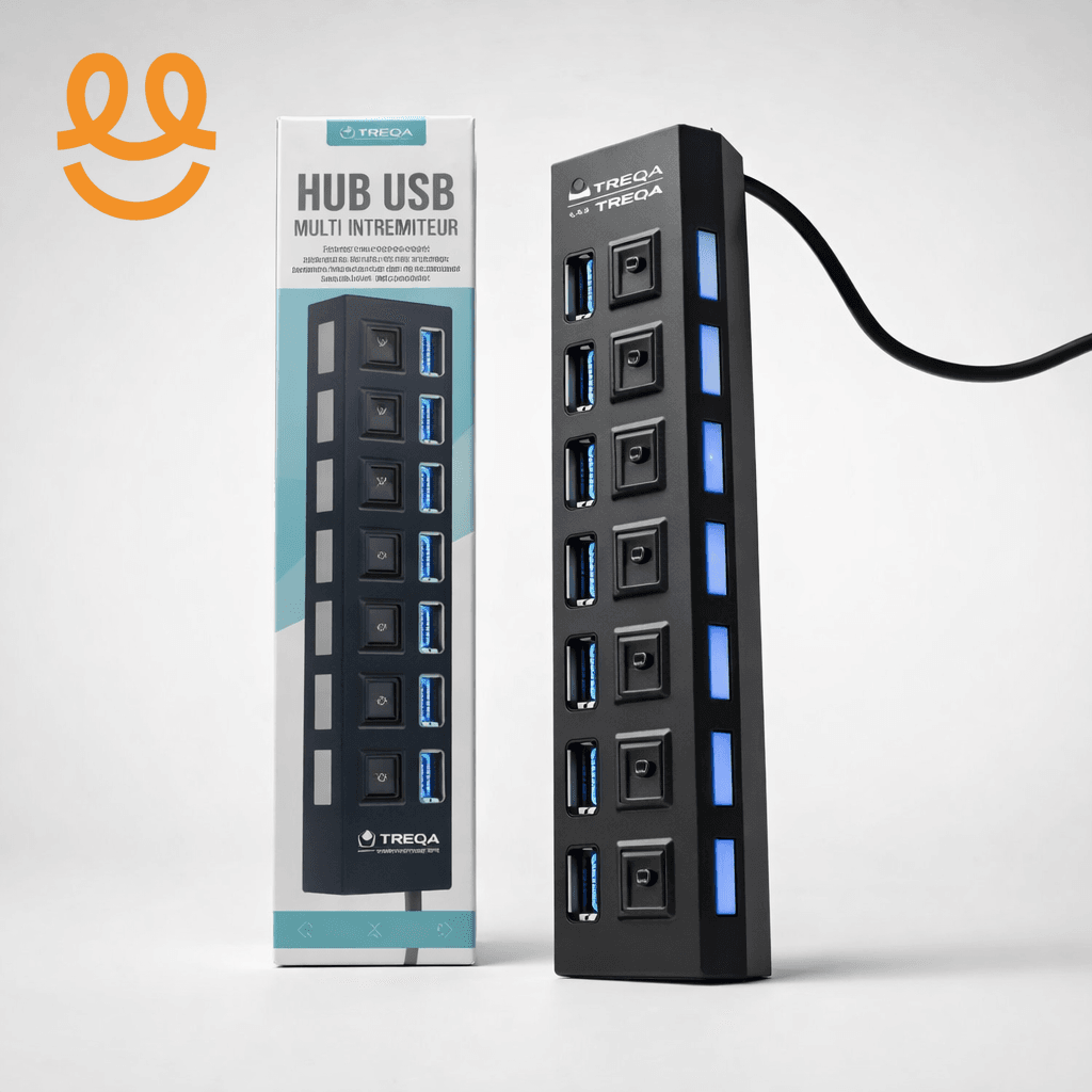 large USB Hub 3.0 Hub USB 2.0 Multi USB Splitter Power Adapter 4/7 Port Multiple Expander 2.0 with Switch for PC Laptop Accessories