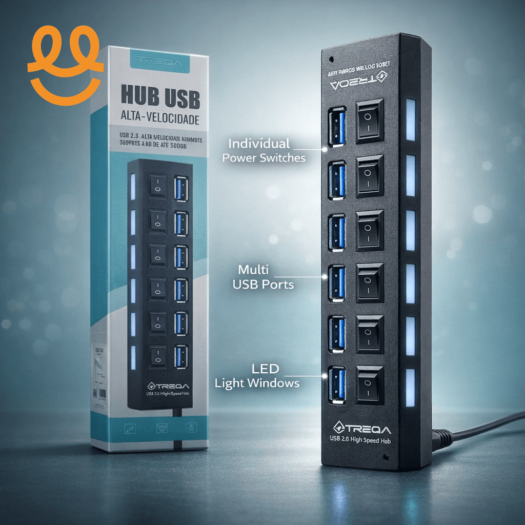 large USB Hub 3.0 Hub USB 2.0 Multi USB Splitter Power Adapter 4/7 Port Multiple Expander 2.0 with Switch for PC Laptop Accessories