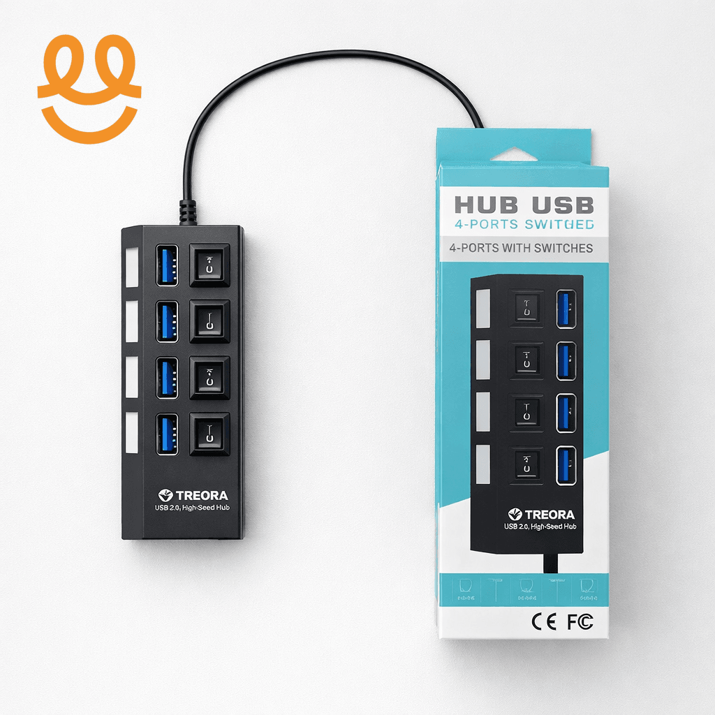 4-Port Usb 2.0 Hub One Drag Four Splitter Hub Plug And Play Mini Small Socket Hub /Usb 4-Port Splitter