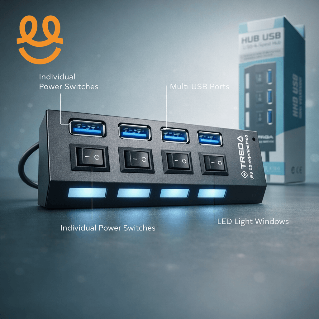 4-Port Usb 2.0 Hub One Drag Four Splitter Hub Plug And Play Mini Small Socket Hub /Usb 4-Port Splitter