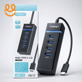 4-Port USB 3.0 Hub with LED Indicator Independent Switch Control for Laptop Flash Drive Hard Disk Printer Camera Keyboard