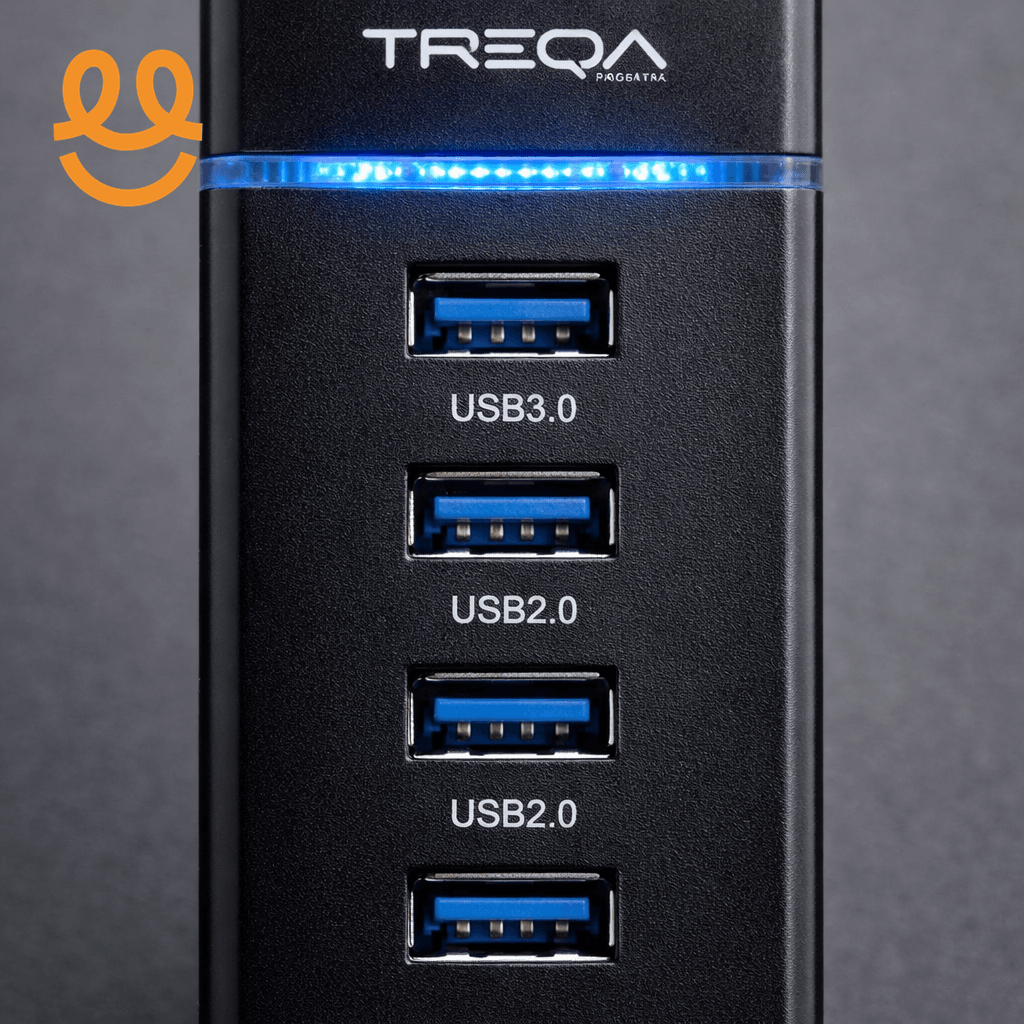 4-Port USB 3.0 Hub with LED Indicator Independent Switch Control for Laptop Flash Drive Hard Disk Printer Camera Keyboard