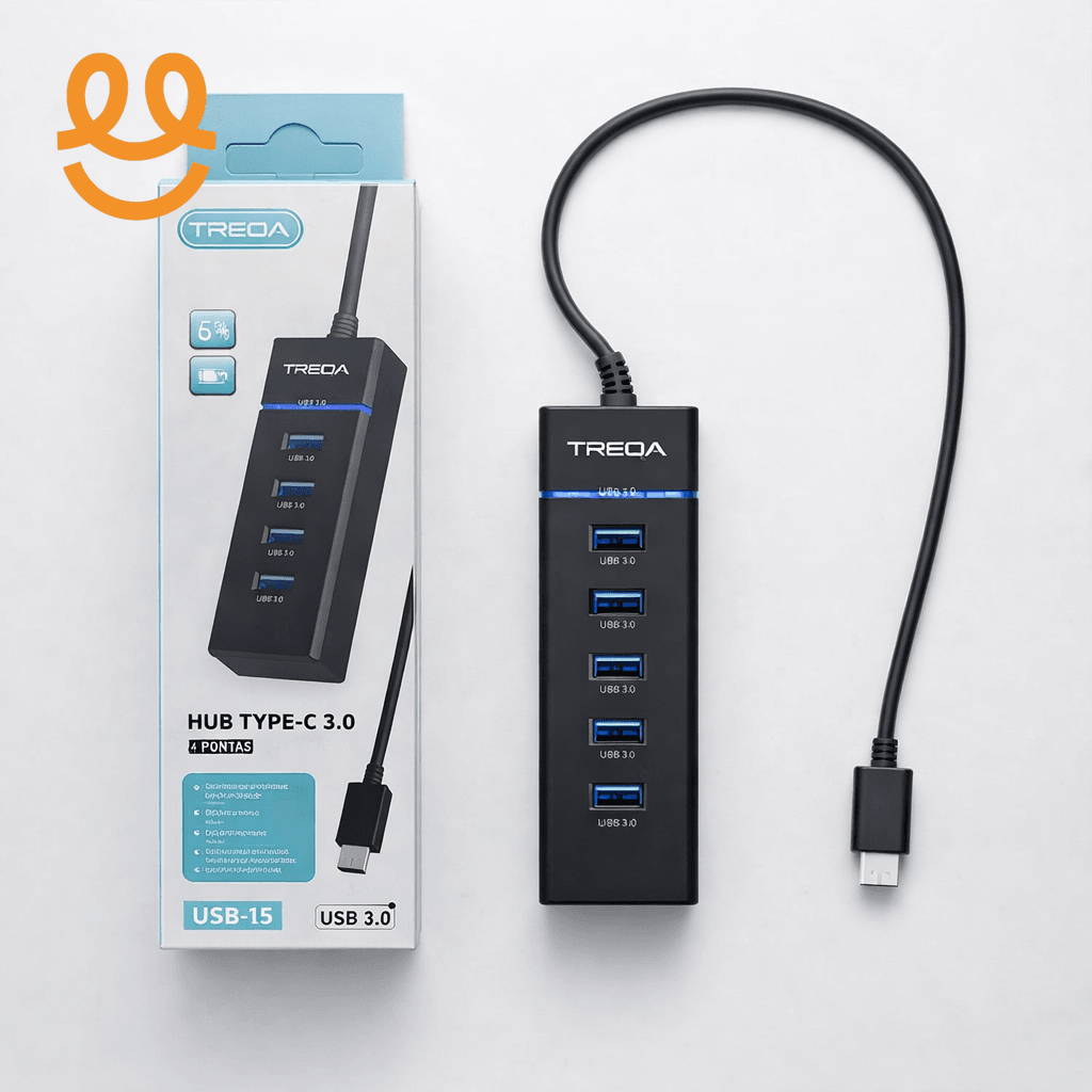 4-Port USB 3.0 Hub with LED Indicator Independent Switch Control for Laptop Flash Drive Hard Disk Printer Camera Keyboard