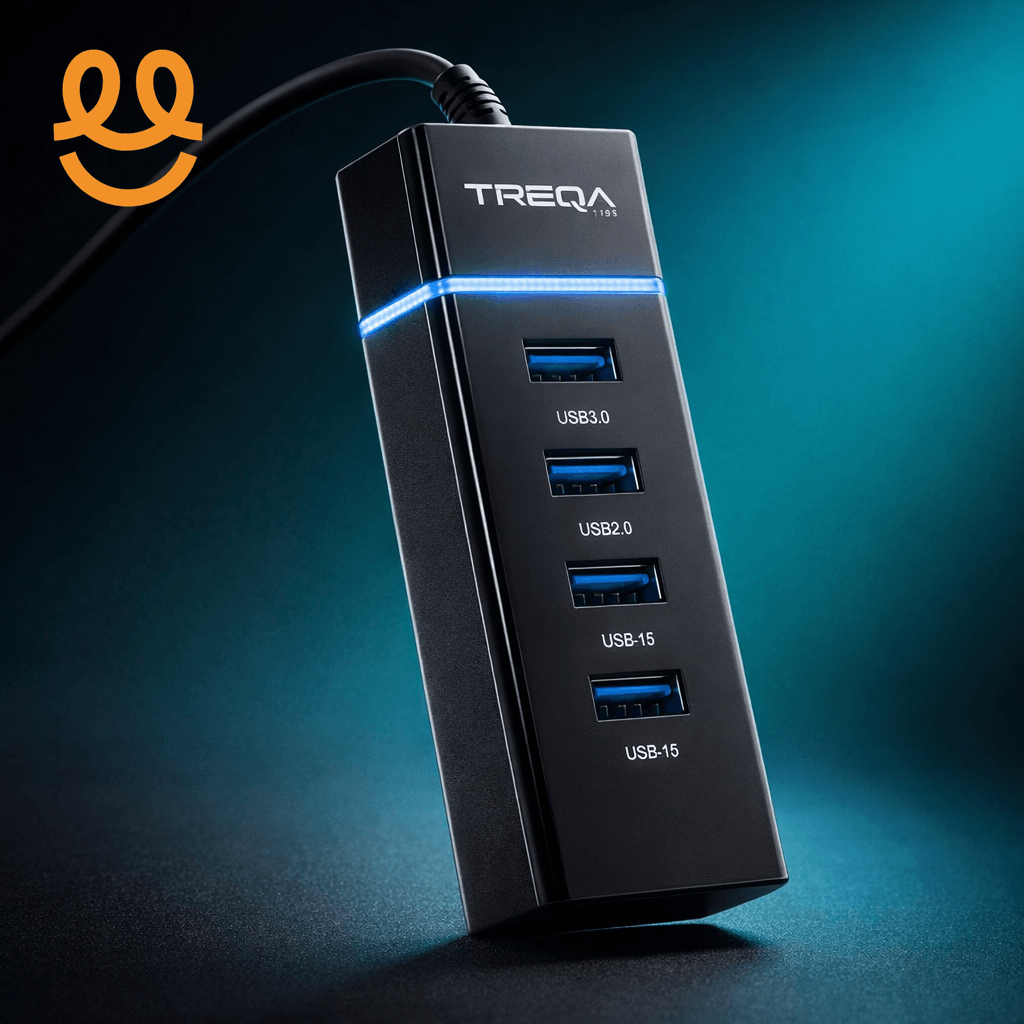 4-Port USB 3.0 Hub with LED Indicator Independent Switch Control for Laptop Flash Drive Hard Disk Printer Camera Keyboard