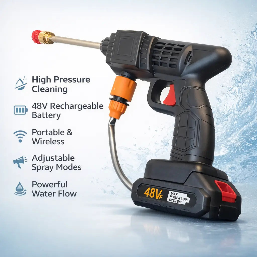 Rechargeable Wireless Car Wash Machine Cordless Car Care High-pressure Cleaning Water Spray Gun Car Washer