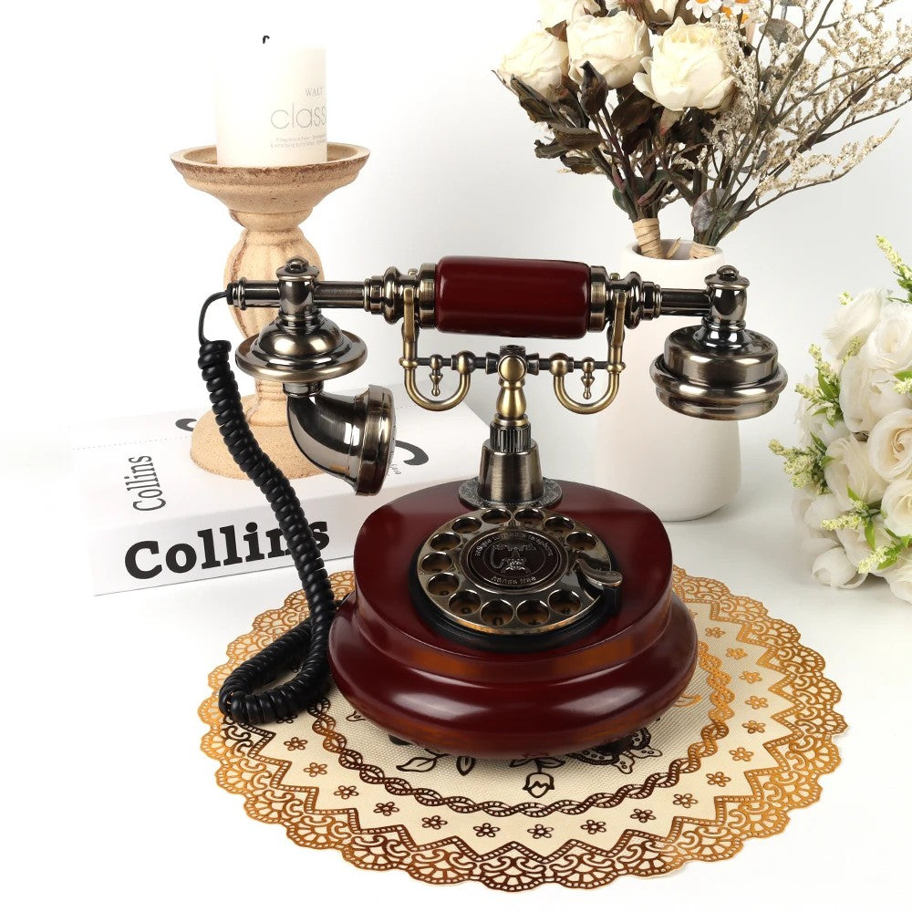 Republic of China Style Retro Imitation Solid Wood Phone Antique Landline European Antique Phone Caller ID