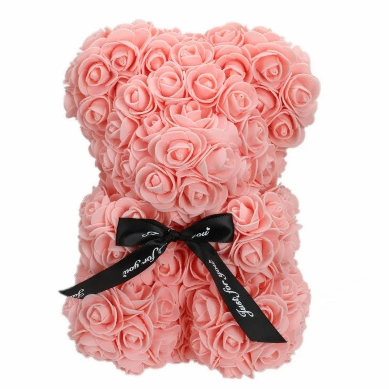 Romantic Valentine's DayCreative Eternal Flower Rose Bear Christmas Gift Rose Bear Hug Bear Wedding Flower Decoration Gift