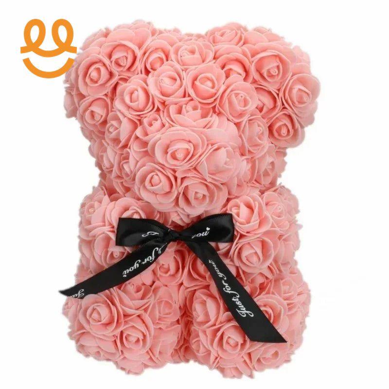 Romantic Valentine's DayCreative Eternal Flower Rose Bear Christmas Gift Rose Bear Hug Bear Wedding Flower Decoration Gift