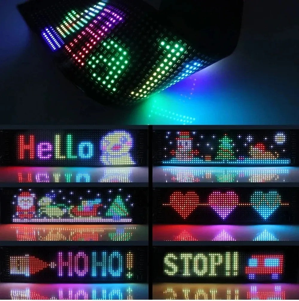 Devil Eye LED Matrix Pixel Panel Display Screen Flexible RGB Car Graffiti Scrolling Text Animation Shop Reminder Light Bluetooth