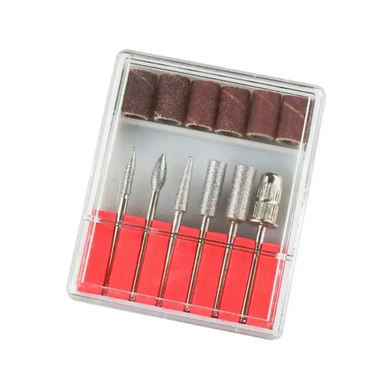 Diamond Grinding Head Bit jade Carved Burr Stone 2.35mm Shank 6pcs Grinding Head 6pcs Sand Rings