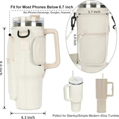 40oz Neoprene Water Bottle Carrier Bag For Quencher Cup Sleeve