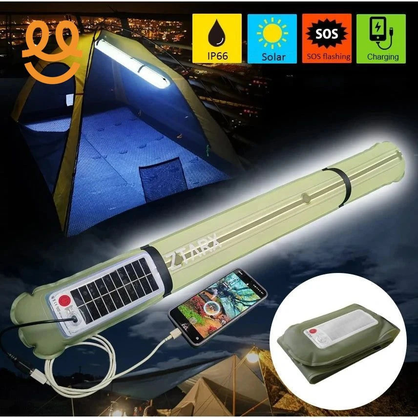Ztarx Inflatable LED Tube Light USB Solar Charging Built-in Battery Air Light Waterproof