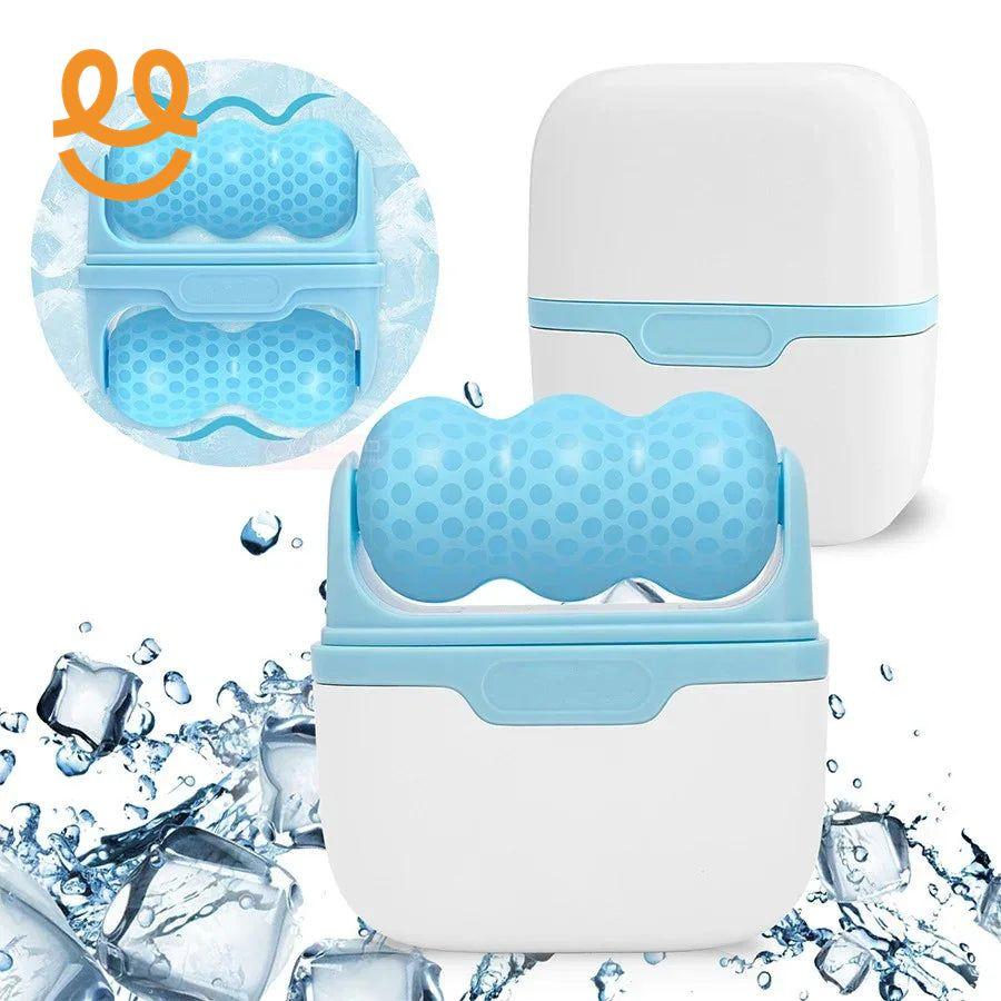 Double-headed facial ice roller, used for facial and head massage, made of resin material, without fragrance and battery