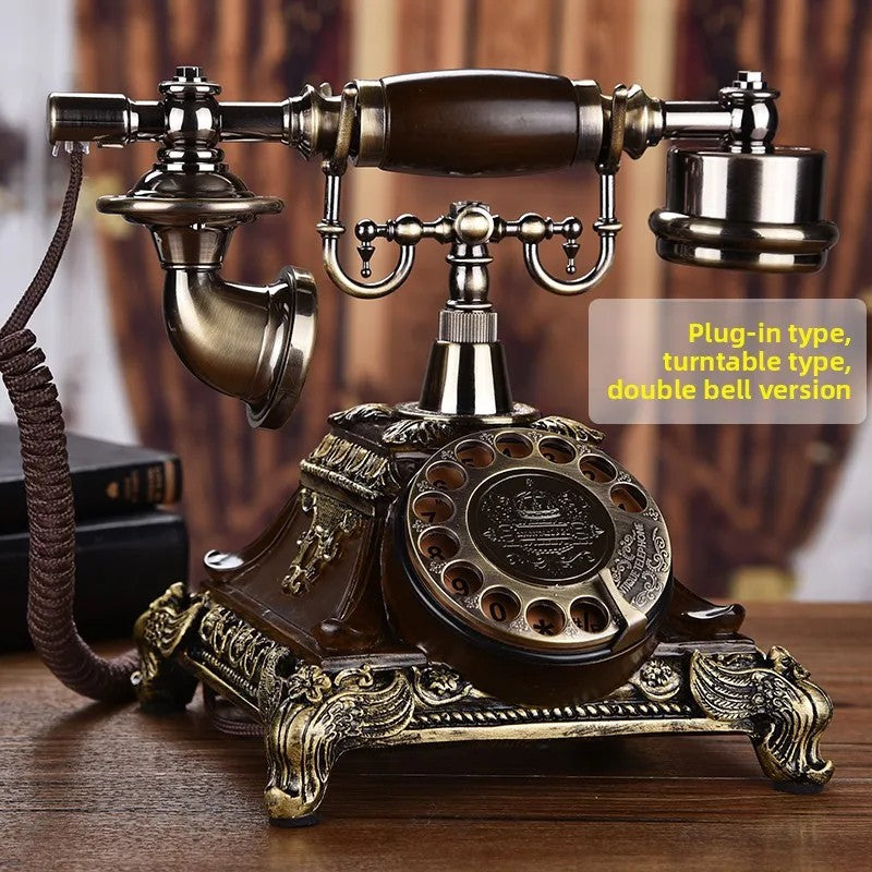 Retro phone landline home antique phone fashion creative old-fashioned turntable phone wireless card