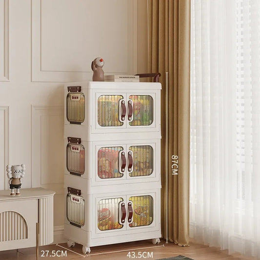 Small Cart Kitchen Bathroom Living Room Bathroom Bedroom Movable and Foldable Multi-layer Storage Rack