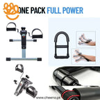 Portable pedal exerciser and hand grip strengthener for home fitness and rehabilitation