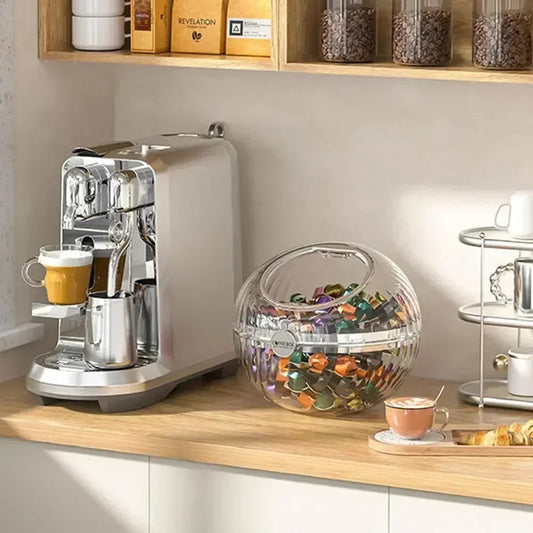 Transparent Spherical Coffee Capsules Storage Box Large Desktop