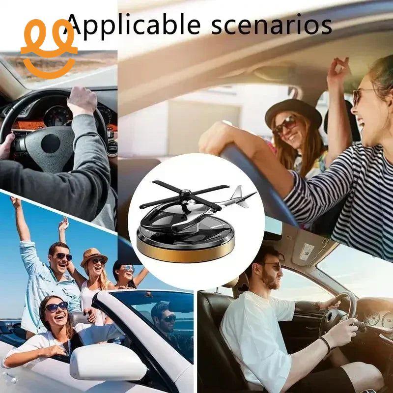 Helicopter Car Fragrance Diffuser Helicopter Shape Dashboard Car Aromatherapy Diffuser Rotation Car Perfume Diffuser Ornament