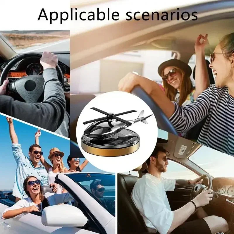 Helicopter Car Fragrance Diffuser Helicopter Shape Dashboard Car Aromatherapy Diffuser Rotation Car Perfume Diffuser Ornament