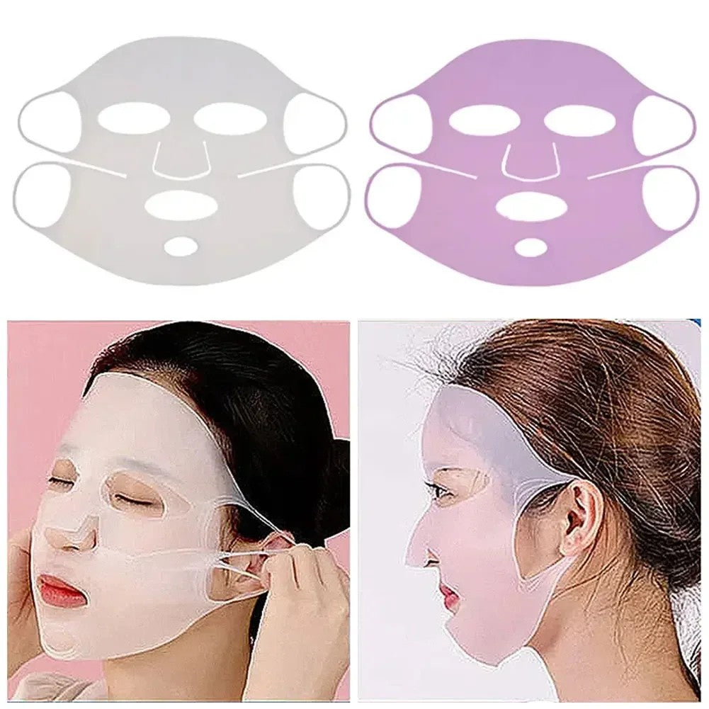 Silicone Face Masks Moisturizing Reusable Travel Holder Sheet Masks Cover Prevent Evaporation Beauty Skin Care Facial Masks