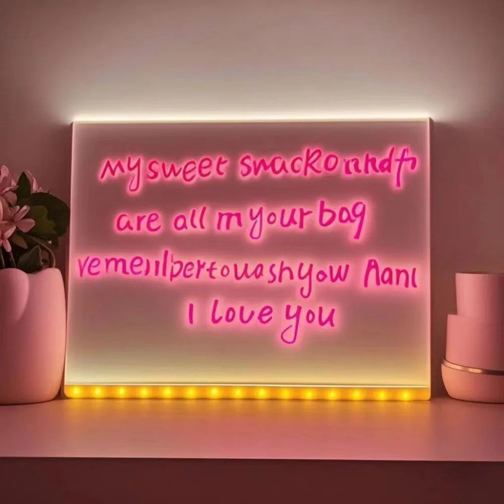 Gifts Erasable Acrylic Message Note Board with Night Light Transparent Children Drawing Boards Adjustable Note Board with Colors