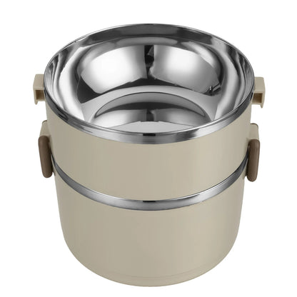 Portable 2/3/4 Layers Picnic Box Outdoor Camping Stainless Steel Insulated Lunch Box Large Capacity Circular Lunch Box With Lid