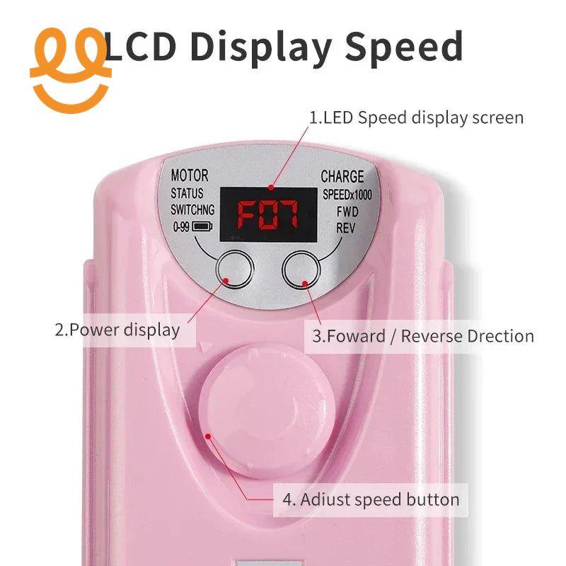 Electric Nail Drill Machine - Gel Motor Sander Polisher Grinder File Limer Toenail Professional Manicure Pedicure Machine