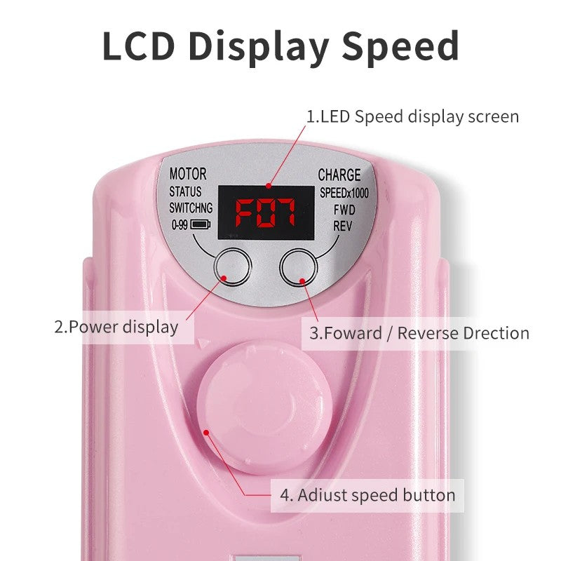 Electric Nail Drill Machine - Gel Motor Sander Polisher Grinder File Limer Toenail Professional Manicure Pedicure Machine