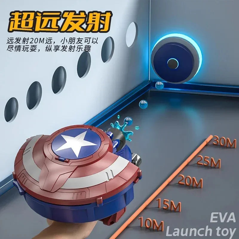 Handheld Captain America shield water gun toy shooting water up to 30 meters indoors