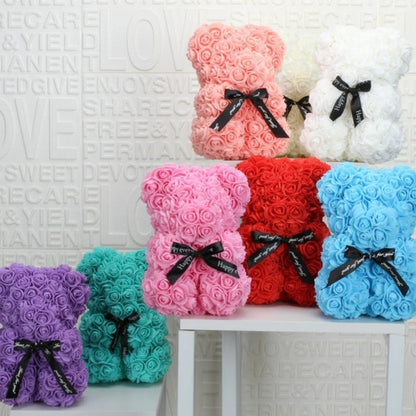 Romantic Valentine's DayCreative Eternal Flower Rose Bear Christmas Gift Rose Bear Hug Bear Wedding Flower Decoration Gift