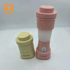 Pink and beige MEIJAXIAN portable portable blenders on white background
