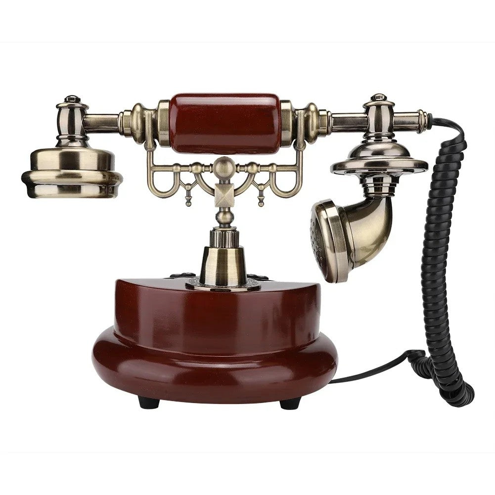 -European Retro Style Telephone Old Fashioned Phone Push Button Dial Desktop Wired Fixed Phone For Home Hotel Office Business