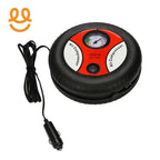 Portable round air compressor with pressure gauge, 260 PSI, 12V DC plug for car inflating