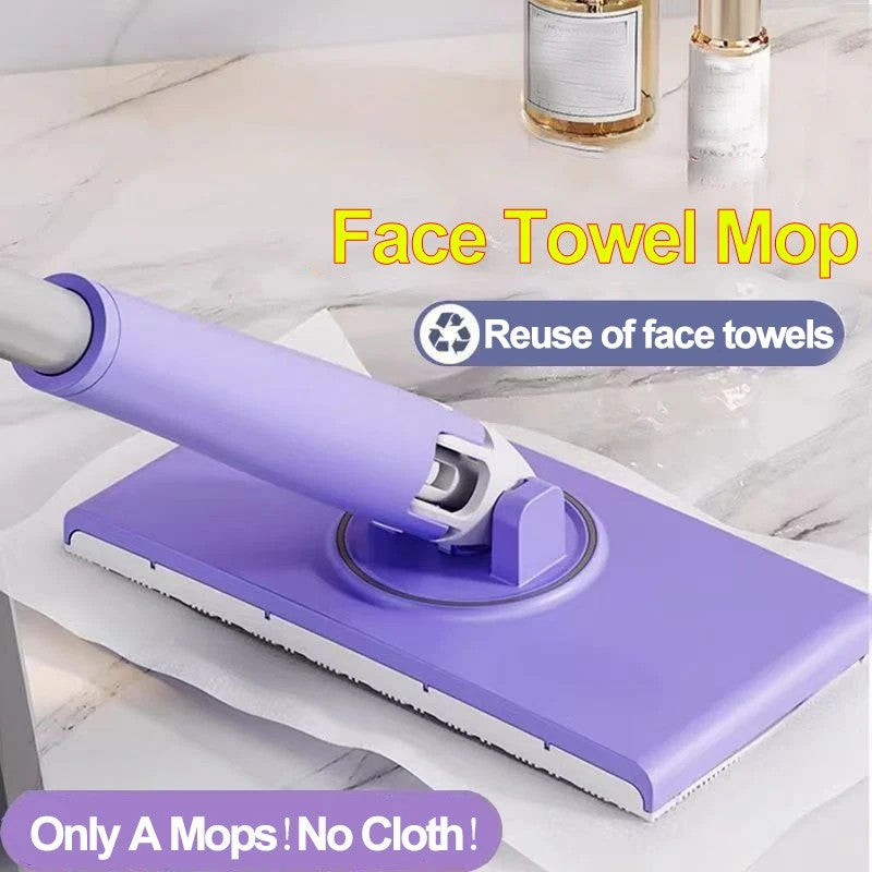Automatic Face Towel Mop Portable Mini Mop Automatic Paper Towel Replacement Mop For French Window And Dust（Excluding Mop Cloth)