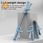 Blue and gray adjustable spring wrist exercisers with lightweight design for fitness and family workouts