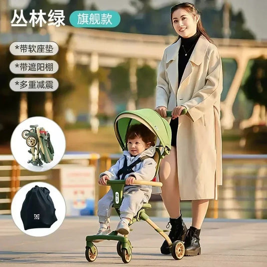 EG6 Two-Way Reversible Stroller, High View Foldable Pram, Sit Recline Pushchair, Multi-Function.
