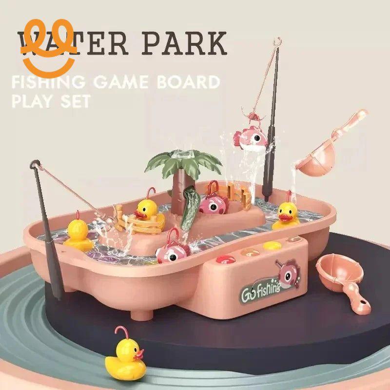 Children's Fishing And Water Play Electric Rotating Music And Lighting Function Fishing Pool Parent-Child Interactive Toys