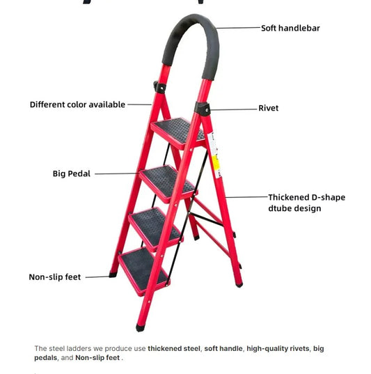 Wholesale DDP 3-step Powerful Portable Foldable Steel Ladder
