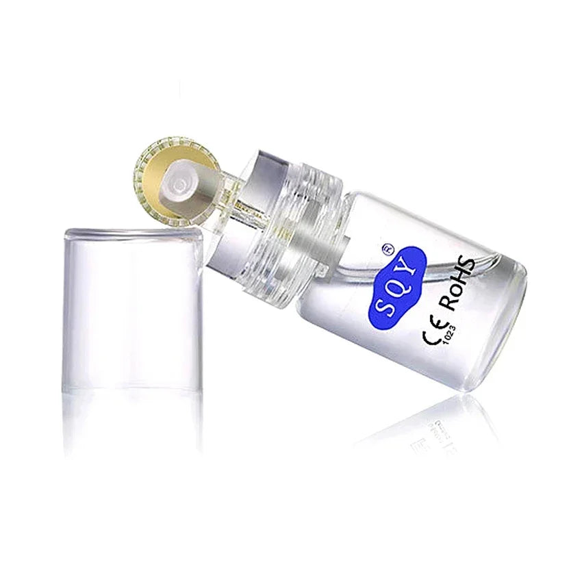 Clear plastic spray bottle with removable cap and blue SQY logo, CE and RoHS certified