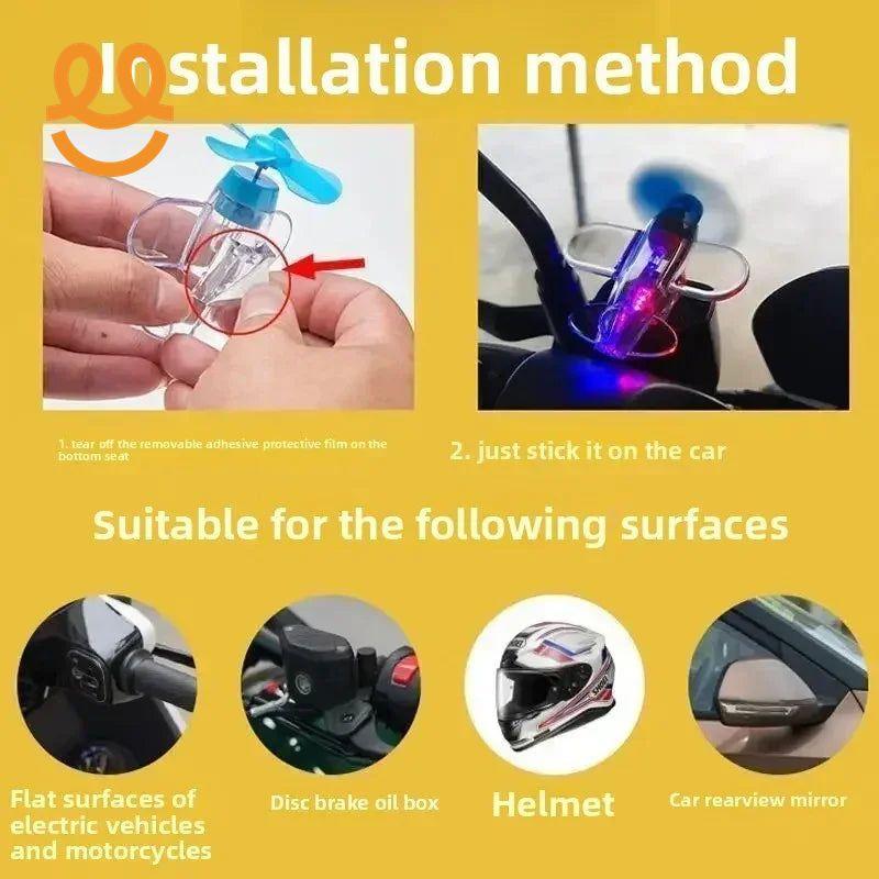 Colorful Light Small Aircraft Electric Vehicle Motorcycle Wind Energy Car Decorative Atmosphere Light Automobile Lighting