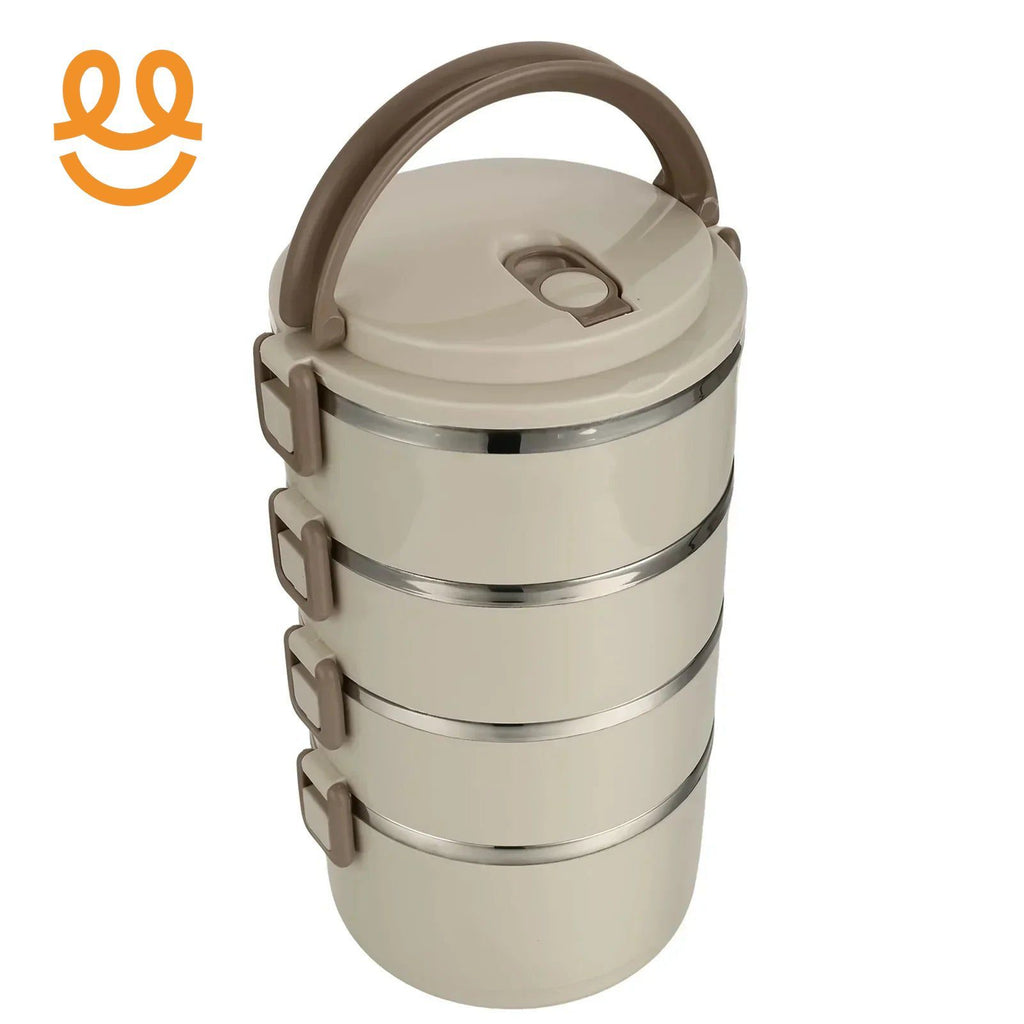 Portable 2/3/4 Layers Picnic Box Outdoor Camping Stainless Steel Insulated Lunch Box Large Capacity Circular Lunch Box With Lid