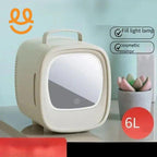 Portable Refrigerator Skin Care Cosmetics Beverage Cosmetics Mini Refrigerator with Mirror