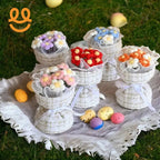 Wool Knitted Bouquet Simulation Puff Flower Classic Style Hand Bouquet Fabric Knitted Flower Bouquet