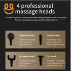 Electric Handheld Neck Body Back Facial Fitness Gun Massager Cordless Deep Tissue Vibration Double Head Muscle Massage Gun