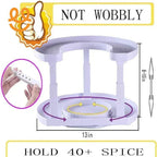 Adjustable 13-inch two-tier lazy Susan spice rack holding over 40 spices with stable height 8-10 inches