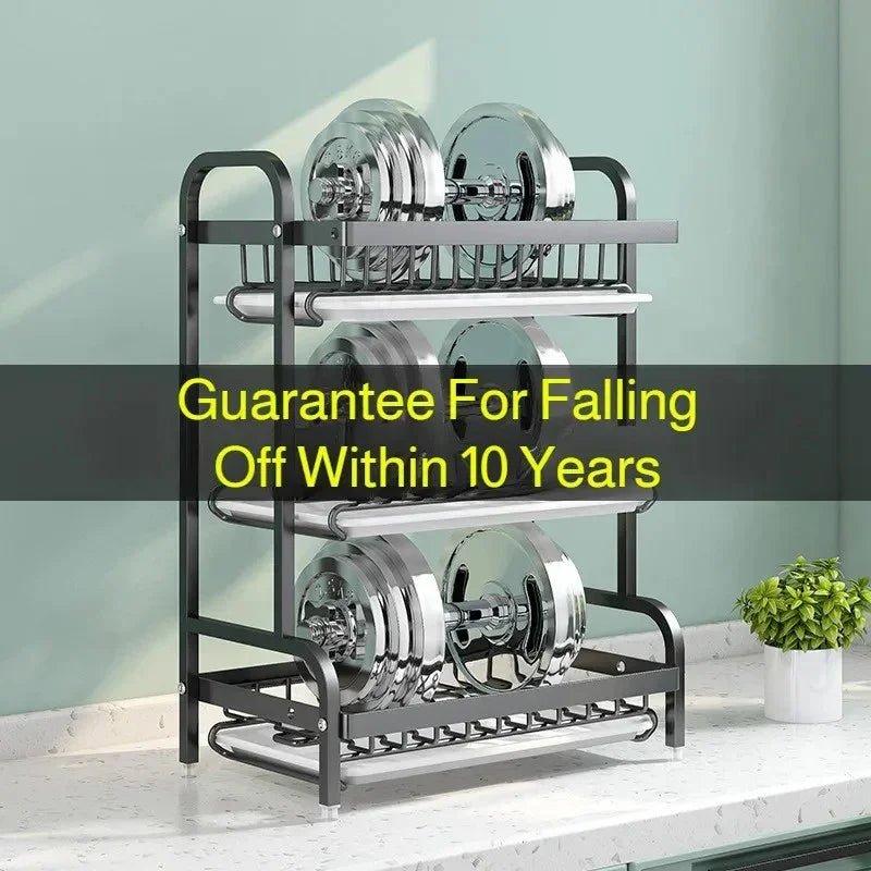 Multi-Functional Kitchen Storage Rack Dish Plate Organizer with Drainage Rack Countertop Utensil Holder for Chopsticks