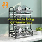 Multi-Functional Kitchen Storage Rack Dish Plate Organizer with Drainage Rack Countertop Utensil Holder for Chopsticks