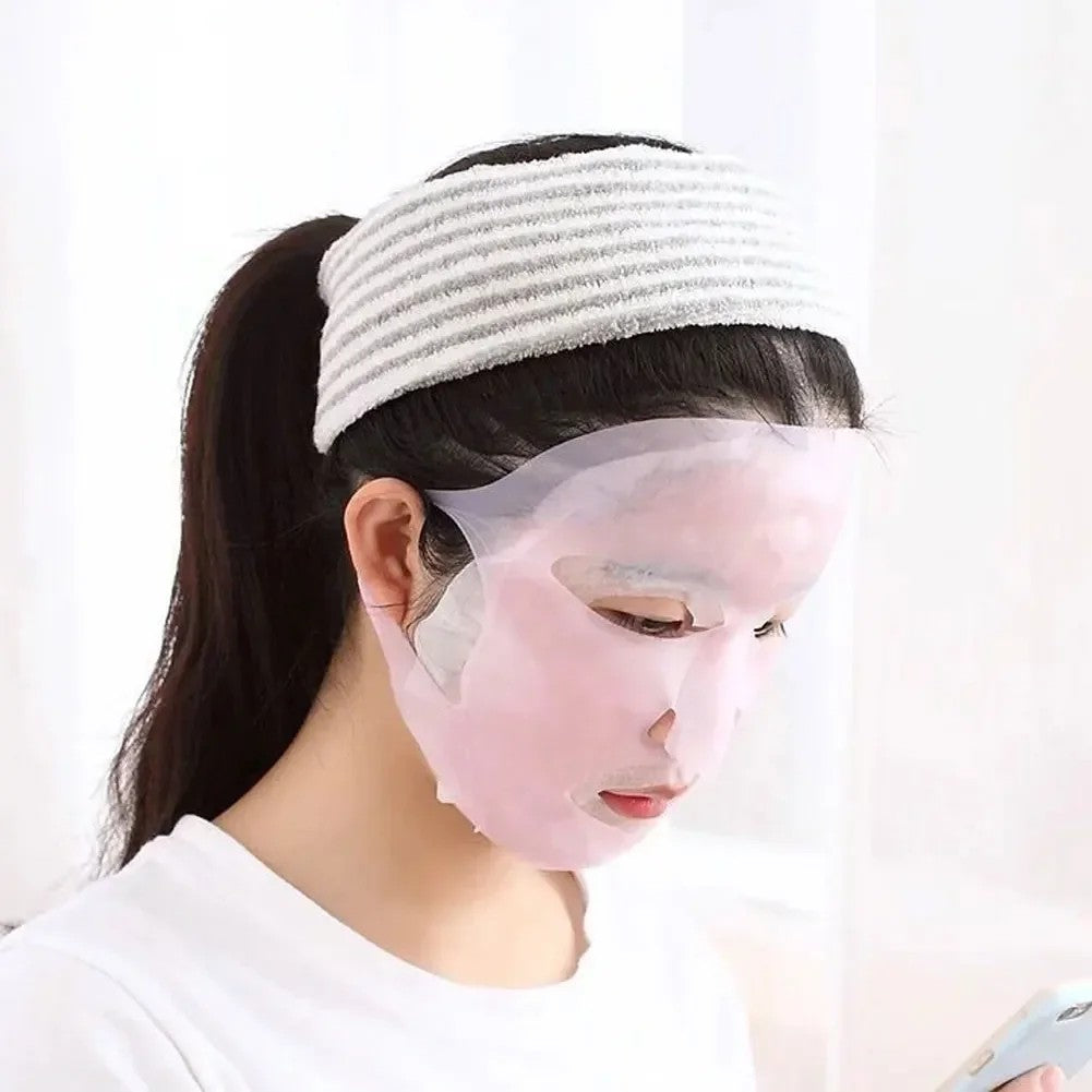 Silicone Face Masks Moisturizing Reusable Travel Holder Sheet Masks Cover Prevent Evaporation Beauty Skin Care Facial Masks