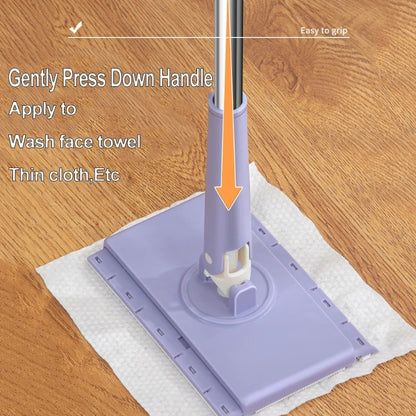 Automatic Face Towel Mop Portable Mini Mop Automatic Paper Towel Replacement Mop For French Window And Dust（Excluding Mop Cloth)