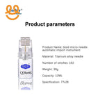 Gold micro needle automatic derma roller with titanium alloy needles, 192 stitches, 12ML capacity